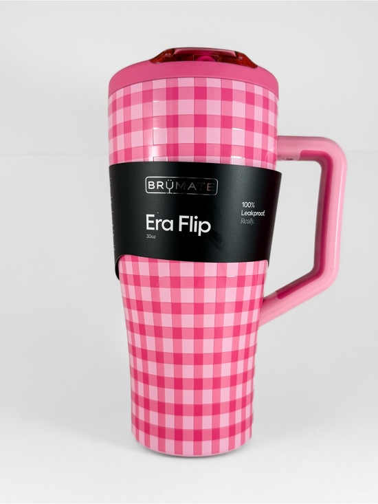 BRUMATE Other - BruMate 30oz Stainless Steel Era Flip Water Bottle - Pink Gingham - Madi Nelson
